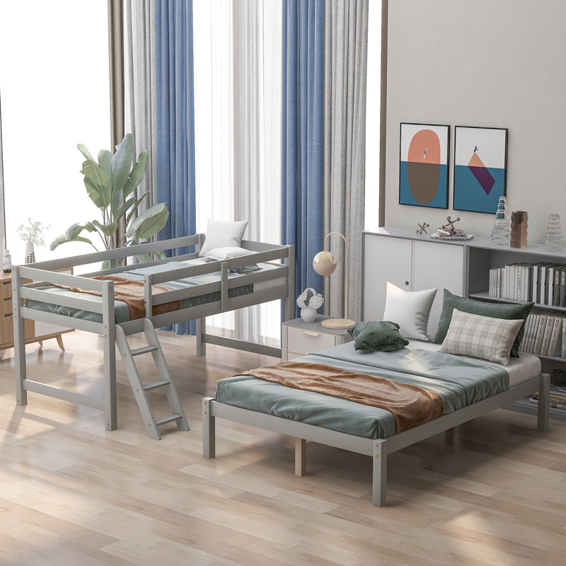 Harriet Bee Eligia Twin Over Full Solid Wood Standard Bunk Bed by